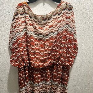 Chic Chevron Short Sleeve Dress